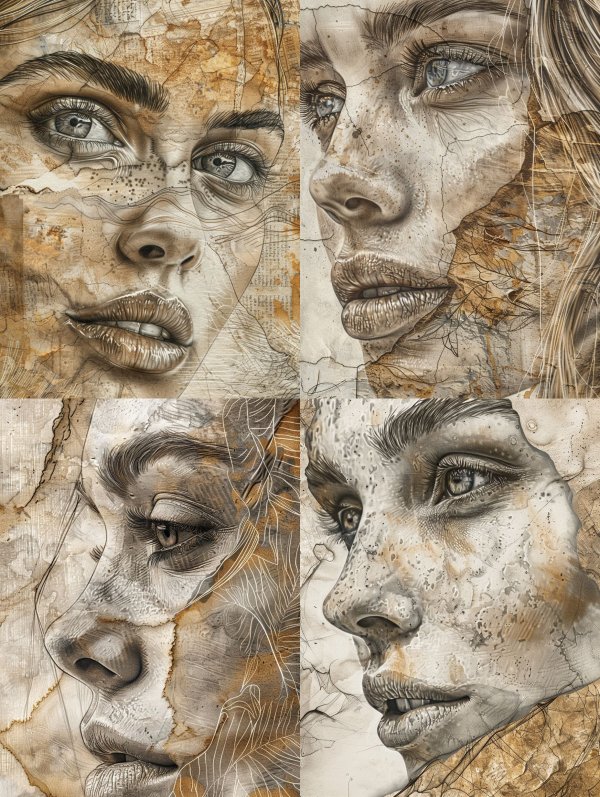 Fragmented Stone Portrait Study