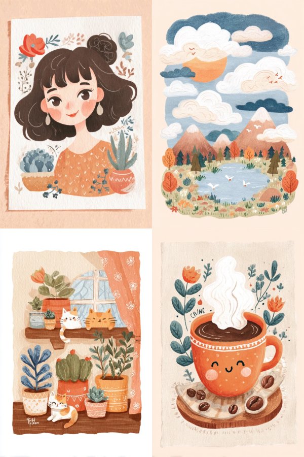 Whimsical Warmth Illustration Set