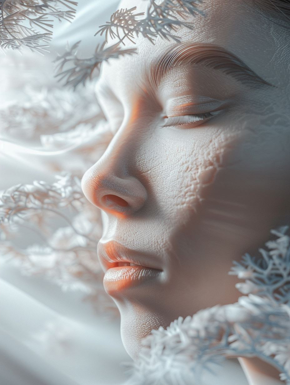 Ethereal Dreams in White Marble - Image 2