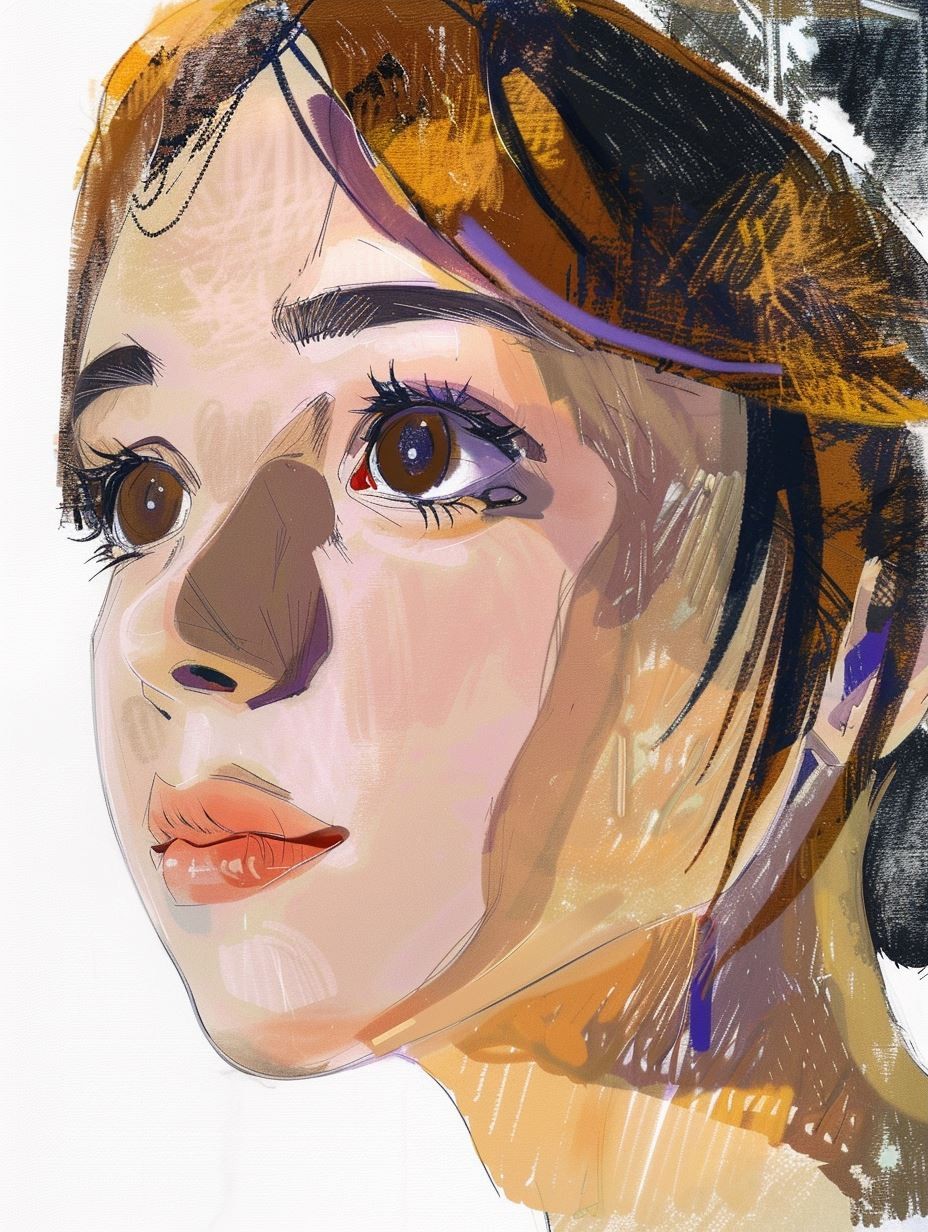 Abstract Digital Anime Portrait - Image 3
