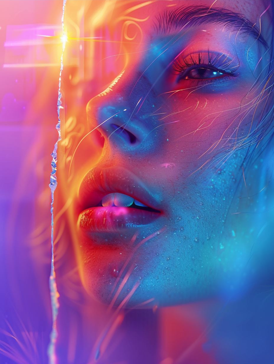 Neon Visions: A Cybernetic Portrait Study - Image 3