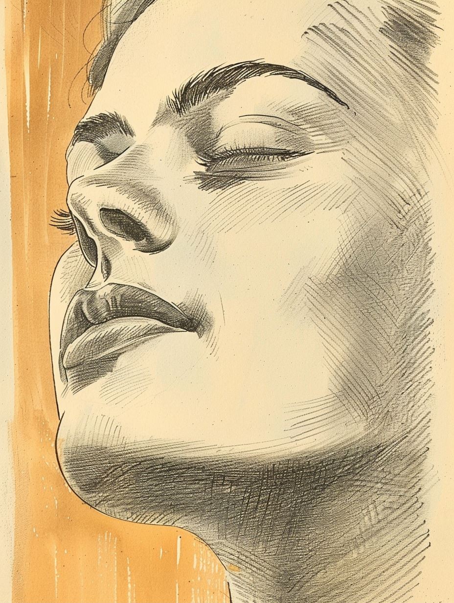 Vintage Glamour Ink Portrait - Image 2
