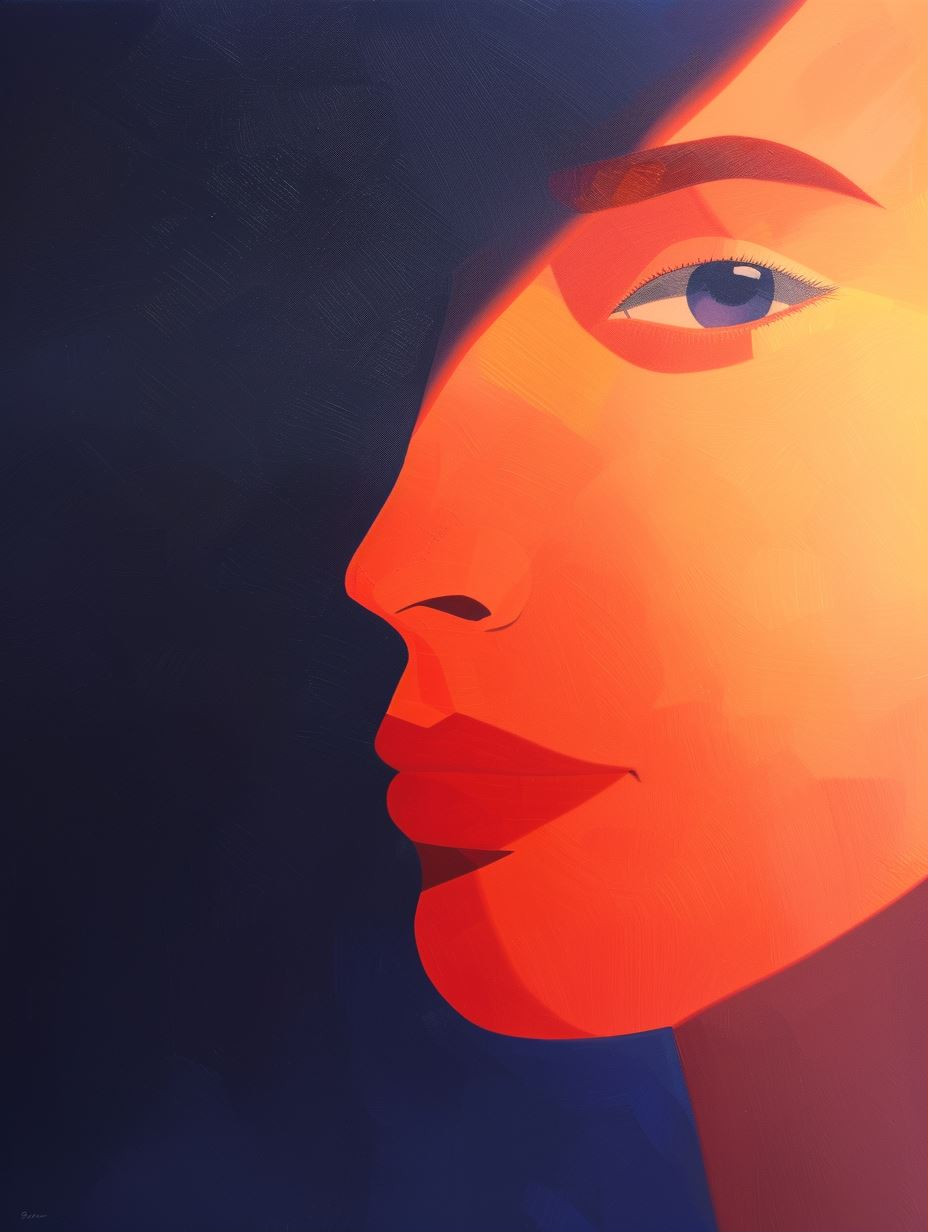 Radiant Contrast Portrait Study - Image 1