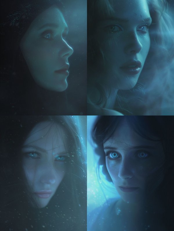 Ethereal Blue Nocturnal Portraits