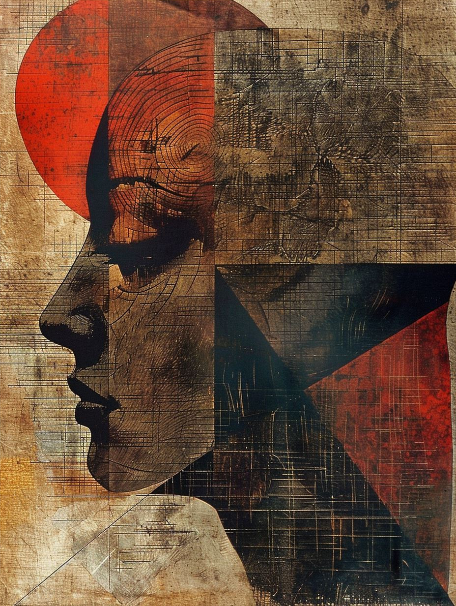 Fragmented Souls in Crimson and Ochre - Image 4