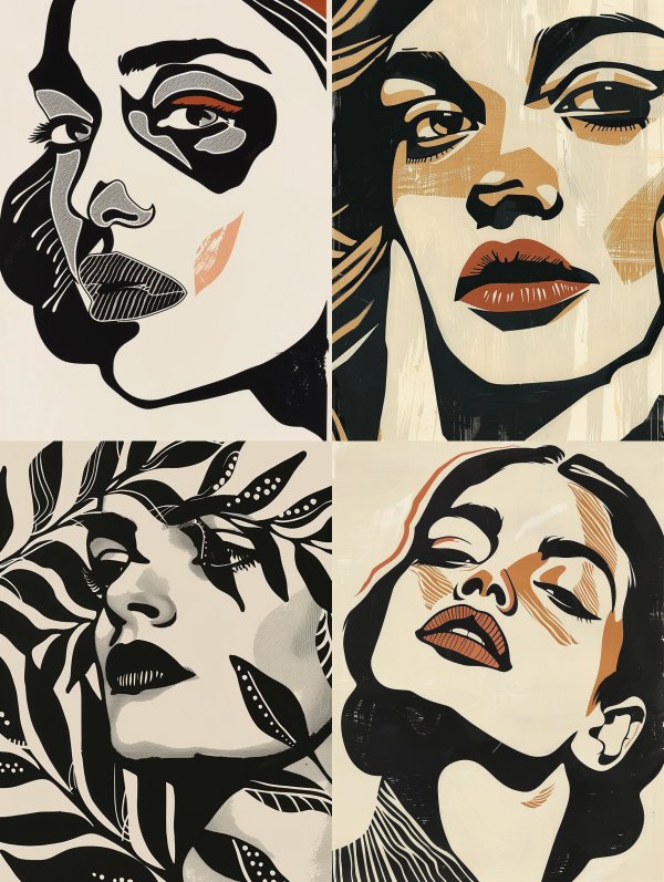 Bold Contrast Modern Portrait Art