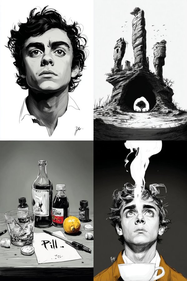 Surrealist Portraits and Landscapes Collage