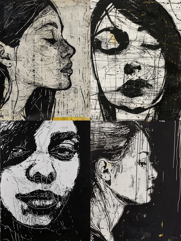 Raw Emotional Ink Portraits