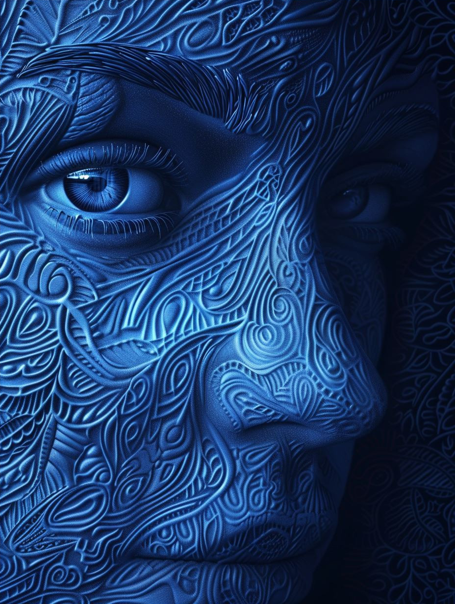 Ethereal Blue Sculpted Portraits - Image 4