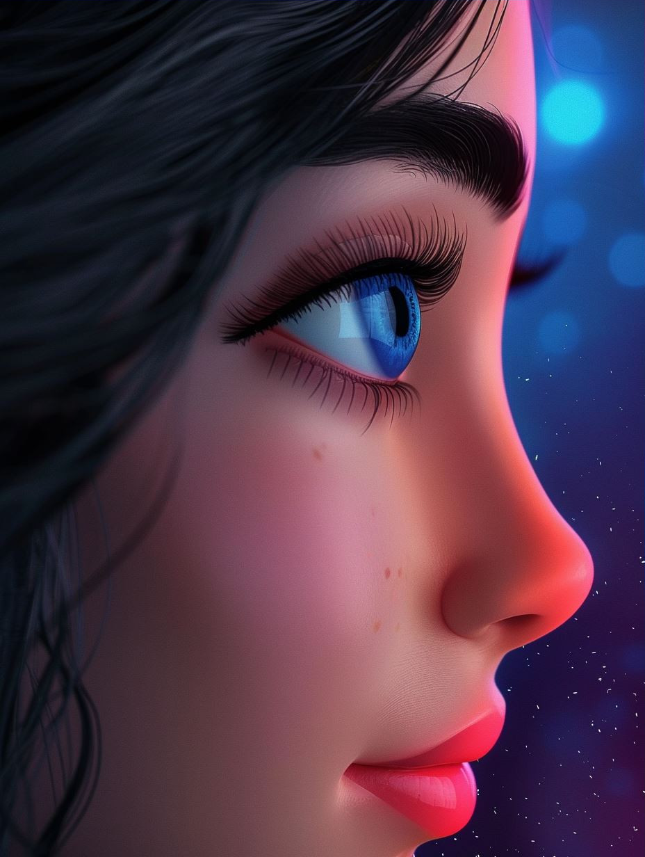 Ethereal Neon Portraiture Study - Image 3