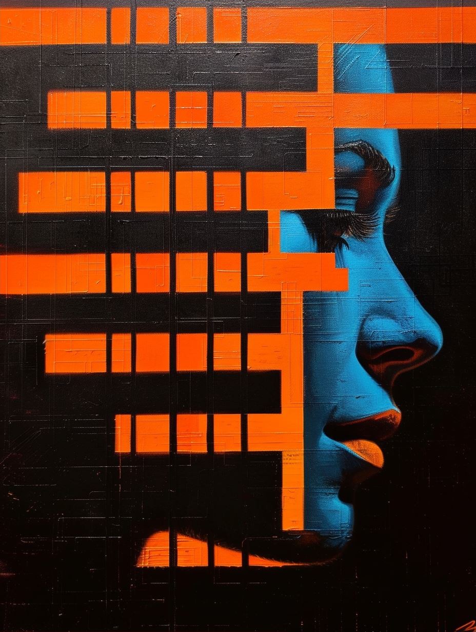 Geometric Noir Portrait Study - Image 2