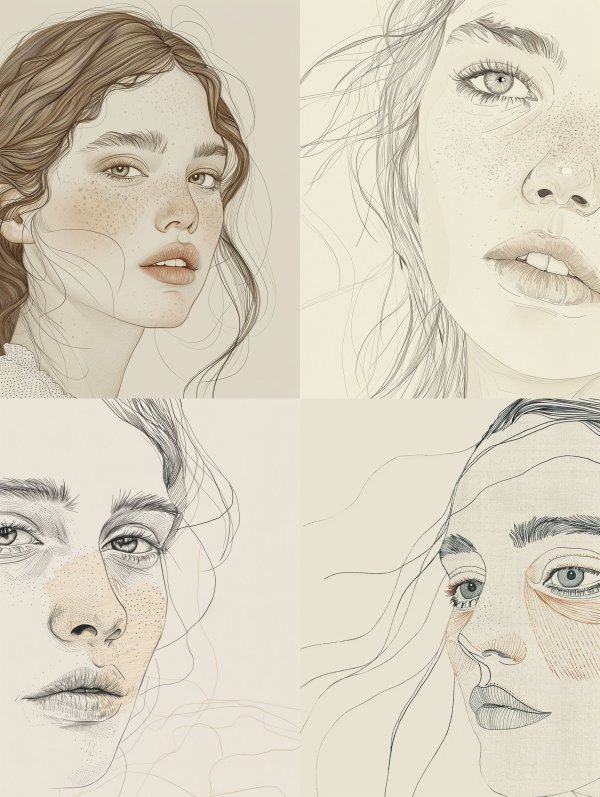 Ethereal Fine Line Portraiture