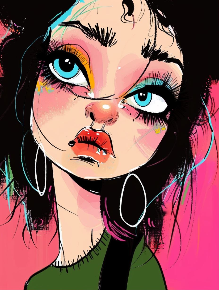Neon Punk Digital Portrait
