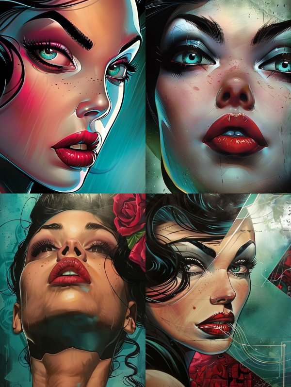 Crimson Lips and Azure Gazes