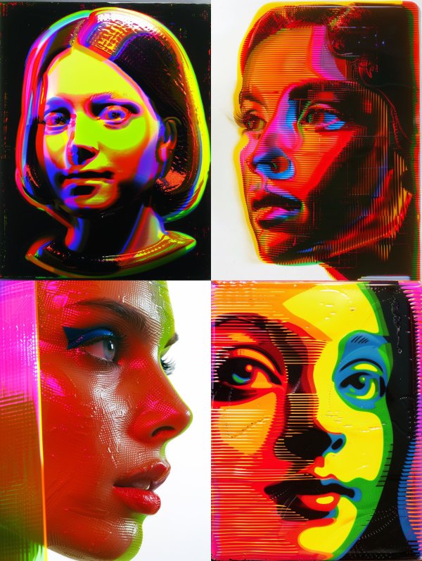 Neon Prism Portraiture Study