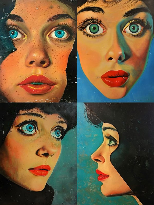 Ethereal Gaze in Vibrant Oil