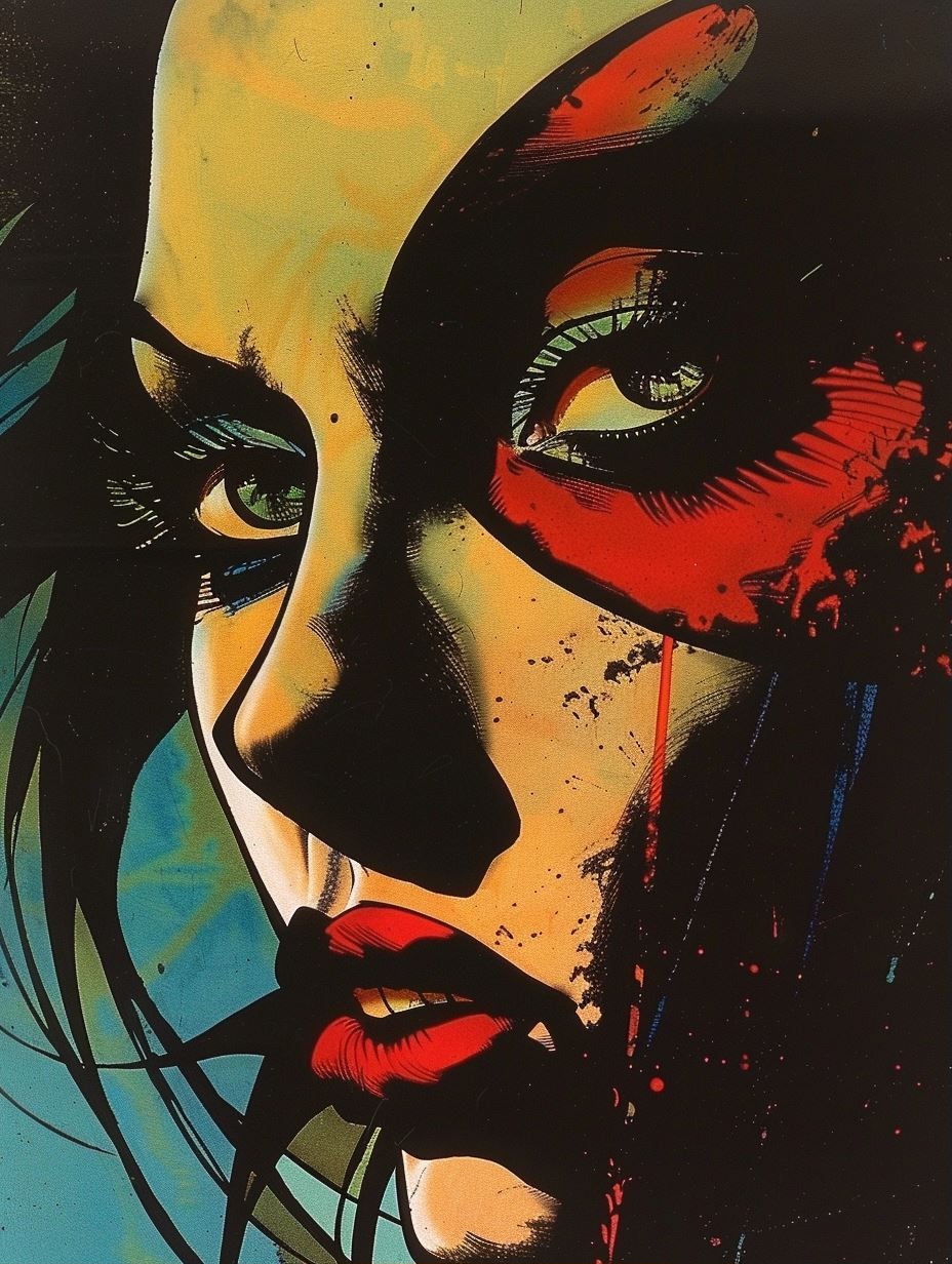Neon Noir Expressionist Portraits - Image 1