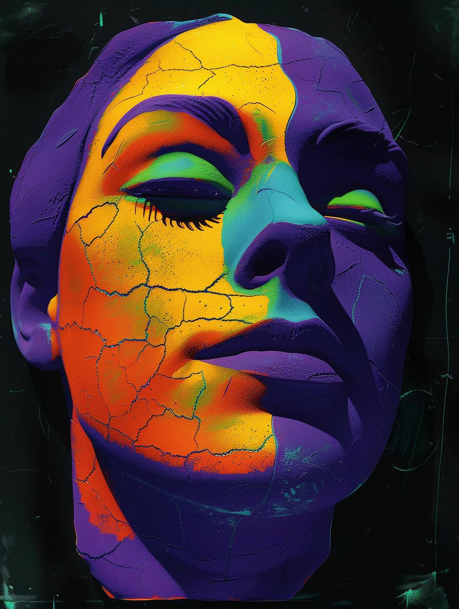 Torn Purple Paper Portrait - Image 3