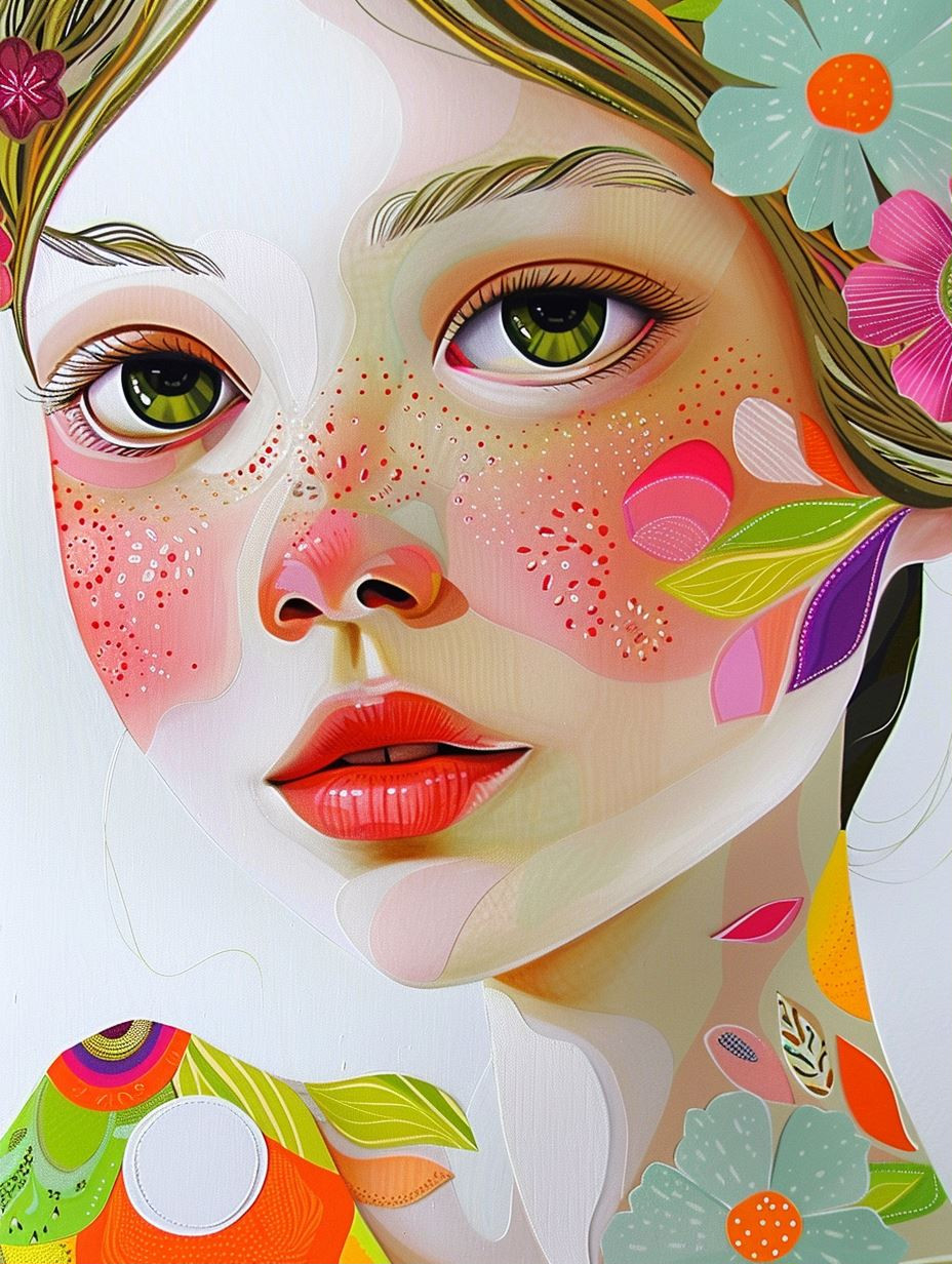 Floral Surrealism Portrait Study - Image 1