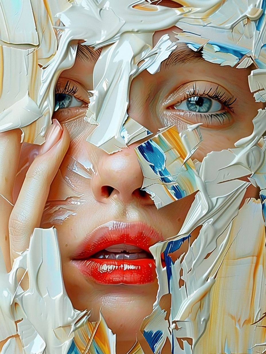 Fragmented Portraits in Textured Paint - Image 2