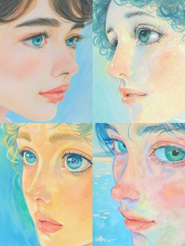 Ethereal Gazes in Pastel Hues