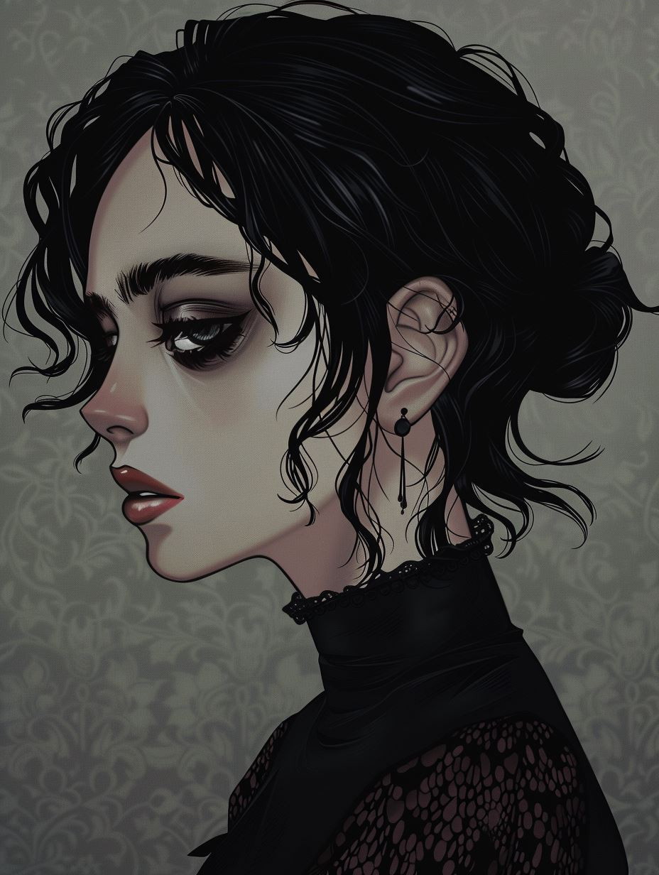 Melancholy Gothic Portrait Study - Image 3