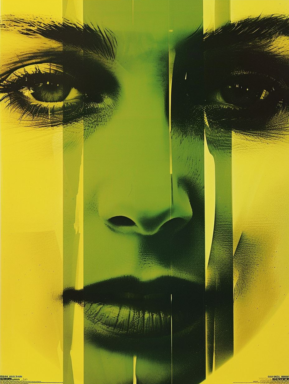 Fragmented Gaze in Neon Gold - Image 4