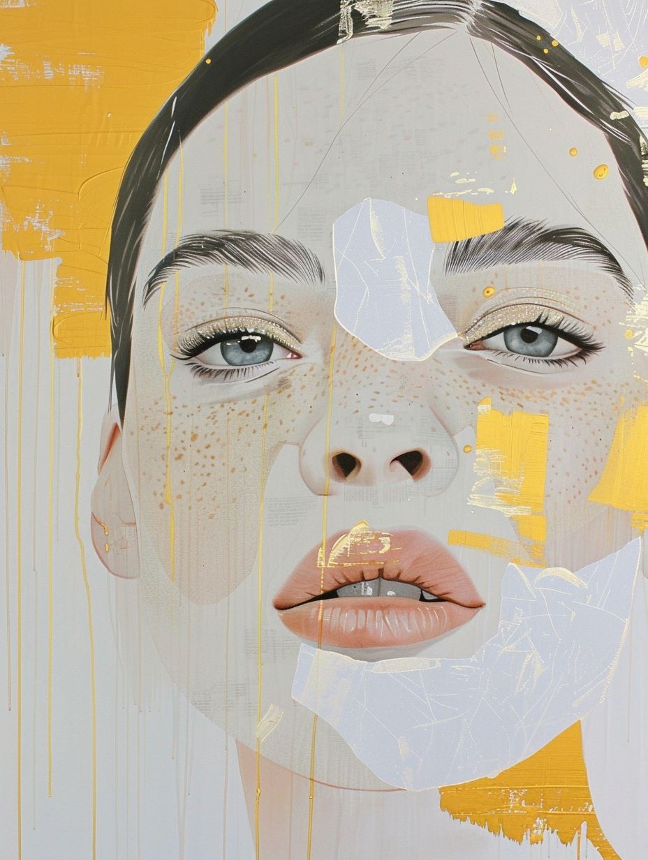Fragmented Gaze in Gold - Image 1