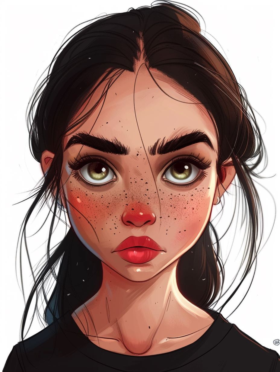 Digital Portraits of Stylized Young Women - Image 1