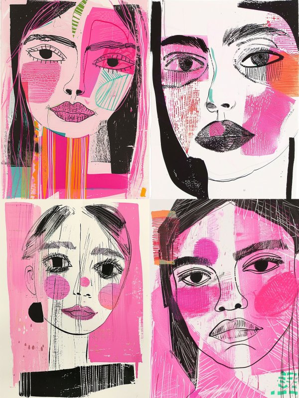 Neon Visions: A Study in Pink Portraits