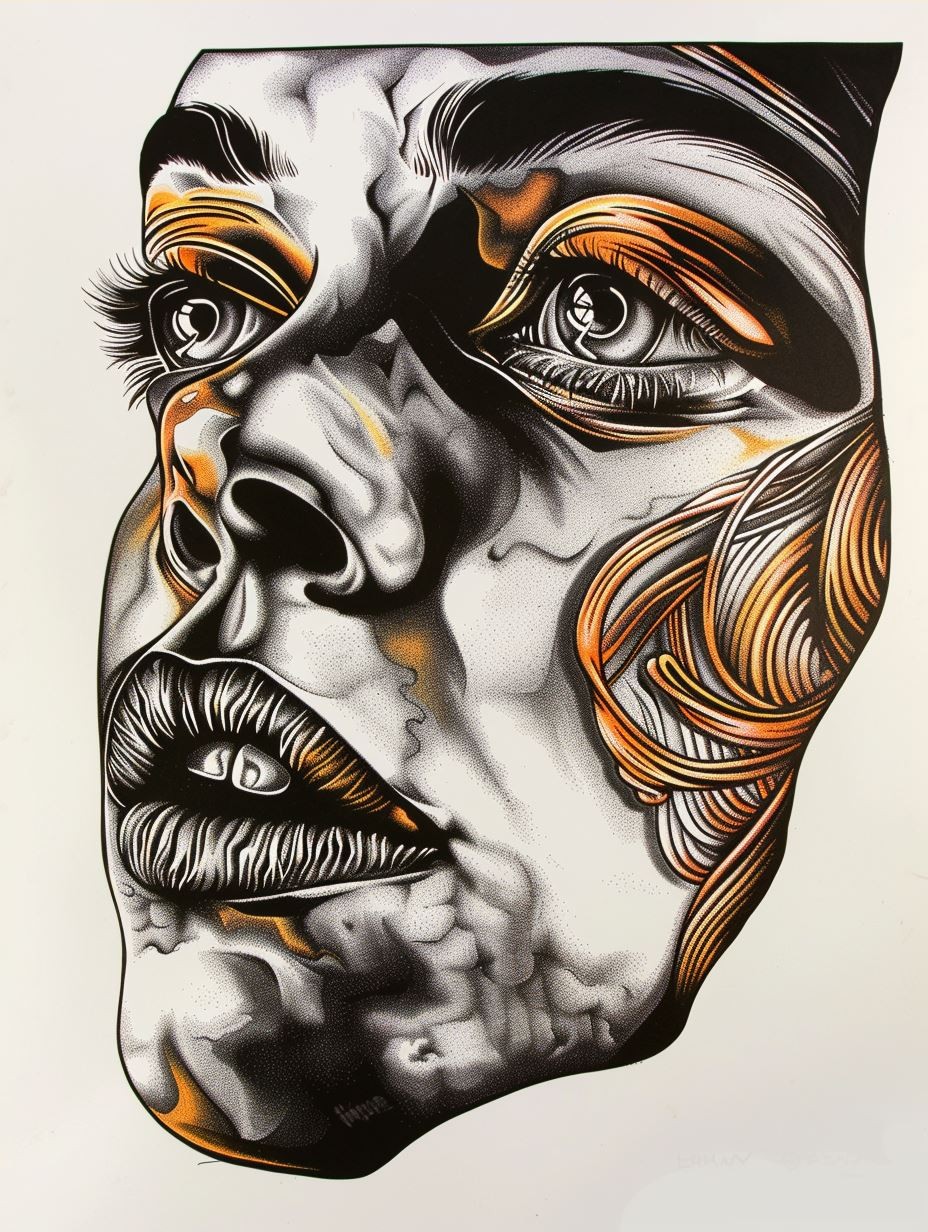 Dramatic Noir Stipple Portrait - Image 4
