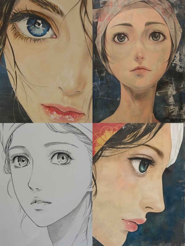 Ethereal Gazes: A Study in Anime Portraiture