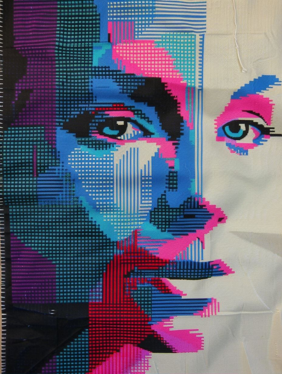 Digital Glitch Neon Portrait - Image 2