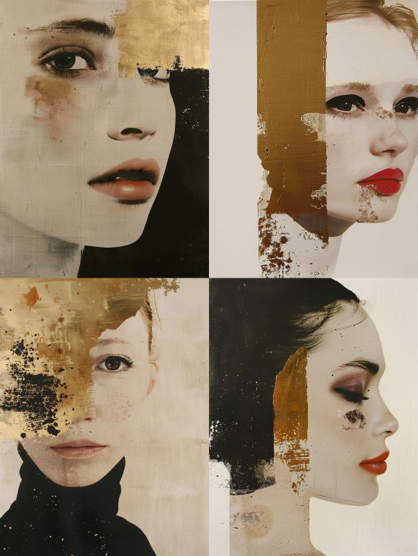 Fragmented Portraits in Gold