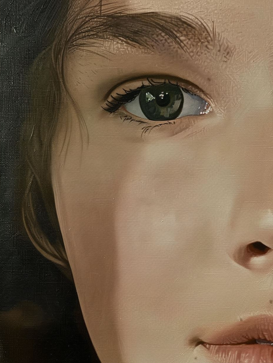 Ethereal Gaze in Textured Grain - Image 2