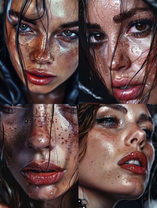 Hyper-Realistic Dewy Skin Portrait