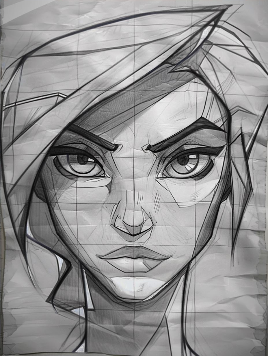 Neon Cybernetic Gaze Portrait - Image 4