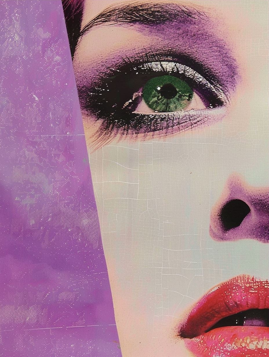 Violet Dreams Mixed Media Collage - Image 3