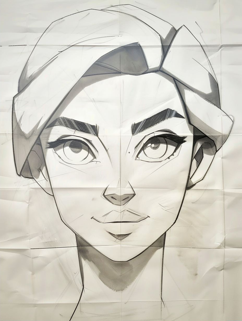 Monochrome Ink Fashion Sketch - Image 2