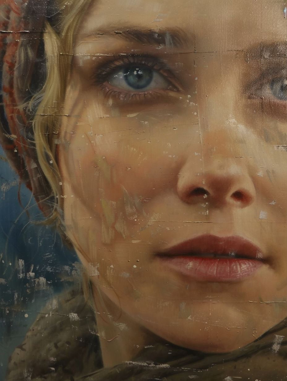 Weathered Gaze of Timeless Beauty - Image 1
