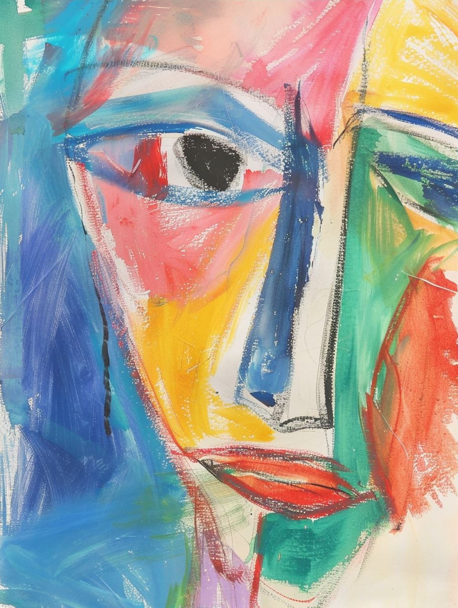 Vibrant Expressionist Pastel Portrait - Image 3