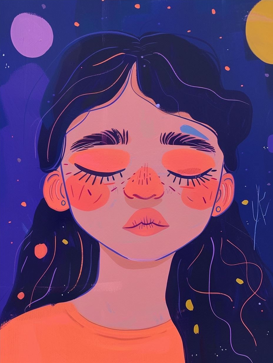 Cosmic Dreamer in Neon Hues - Image 4