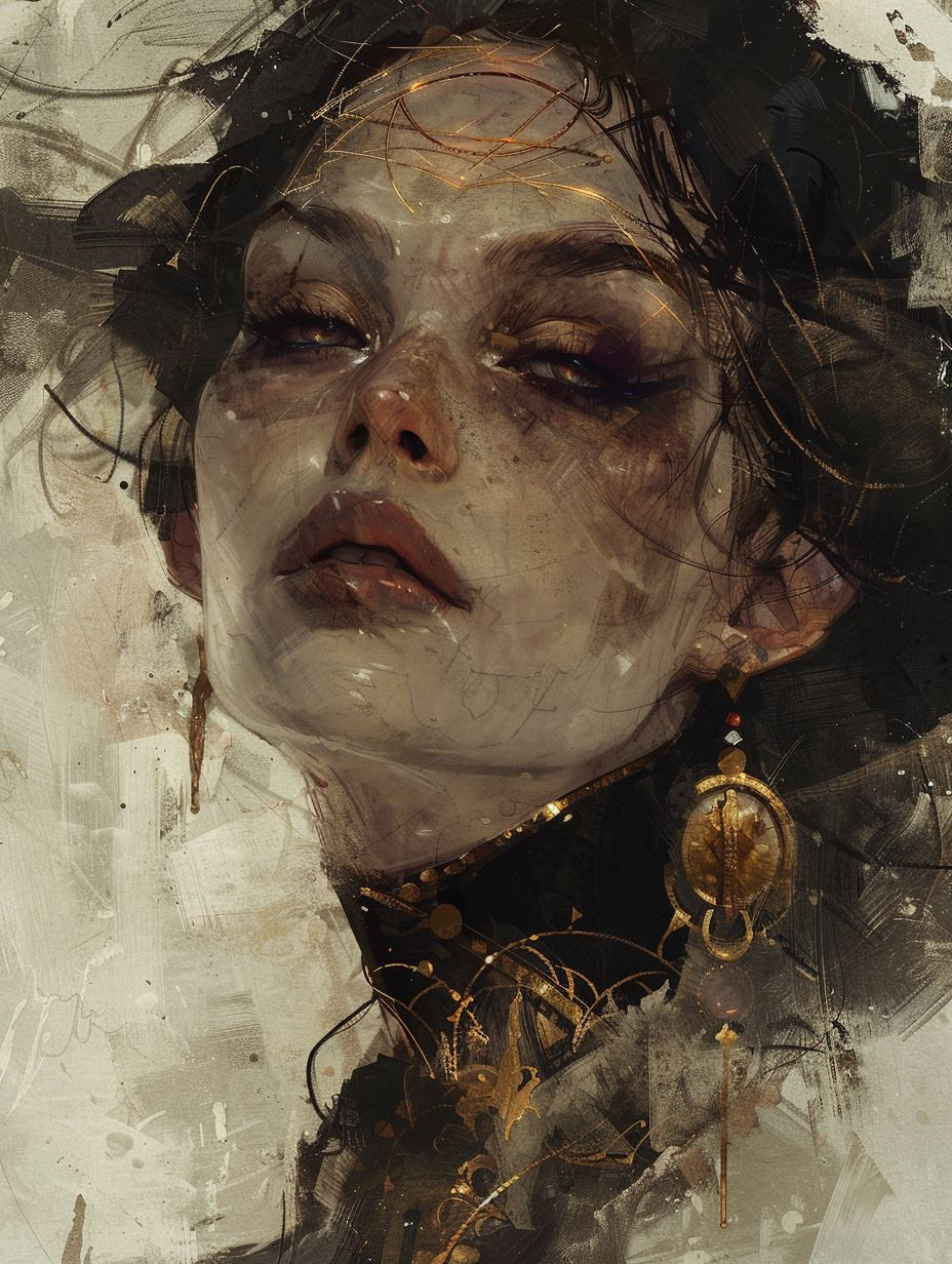 Gilded Decay Ethereal Portrait - Image 2