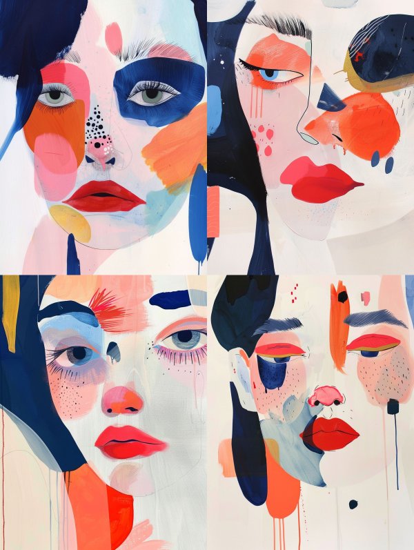 Abstract Fragmented Female Portraits