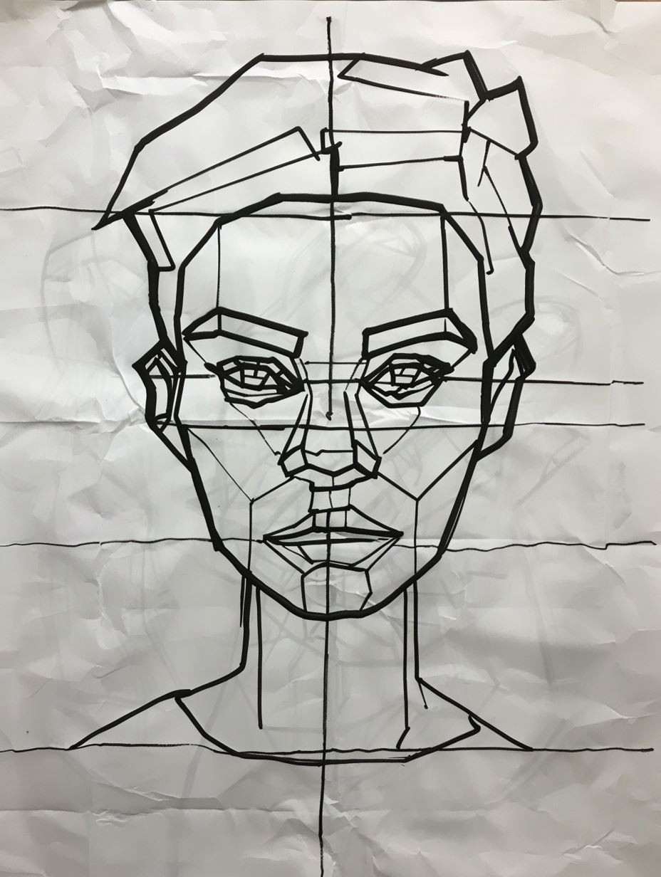 Geometric Portrait Study Sketches - Image 4