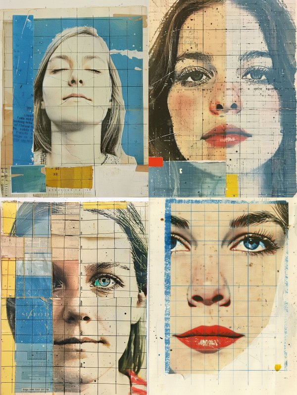 Fragmented Portraits in Grid Style