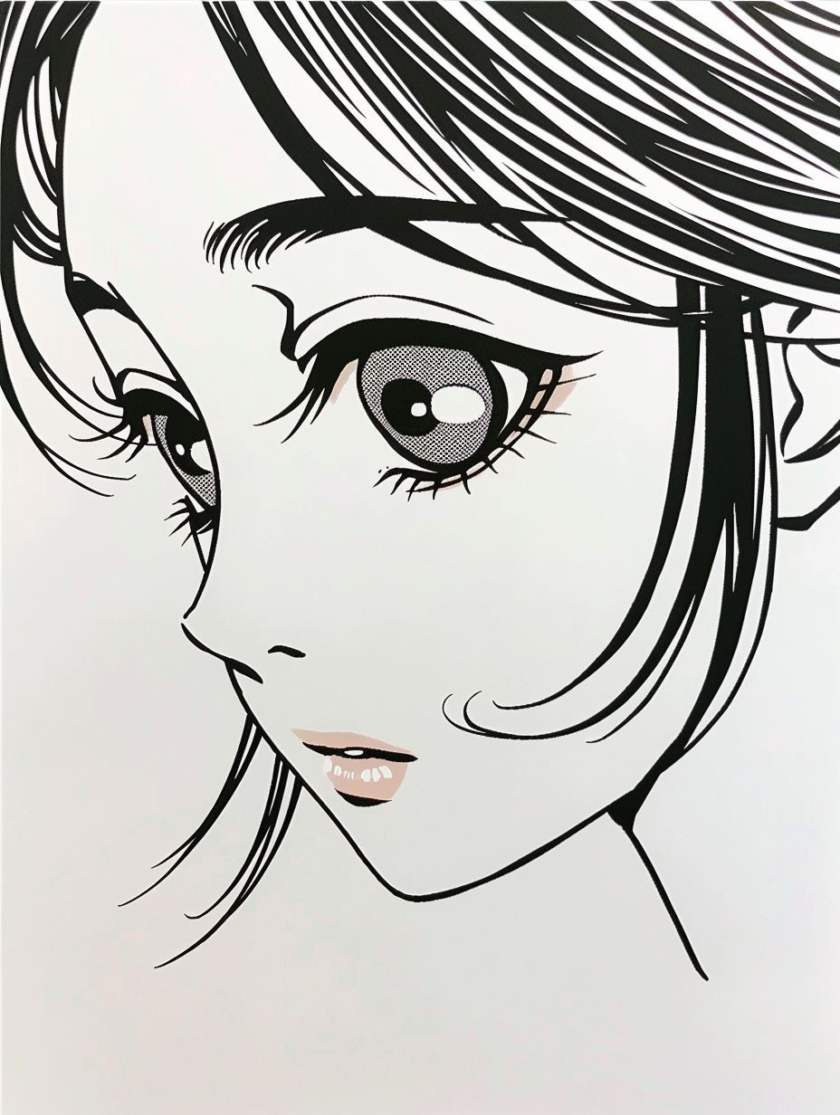 Elegant Shojo Manga Portrait Study - Image 3