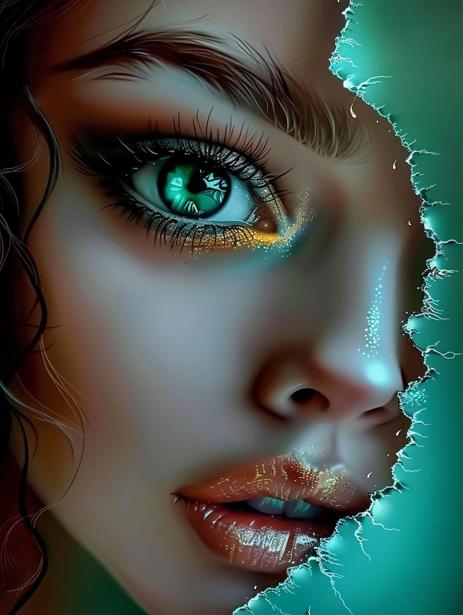 Ethereal Gaze of Neon Nature - Image 3