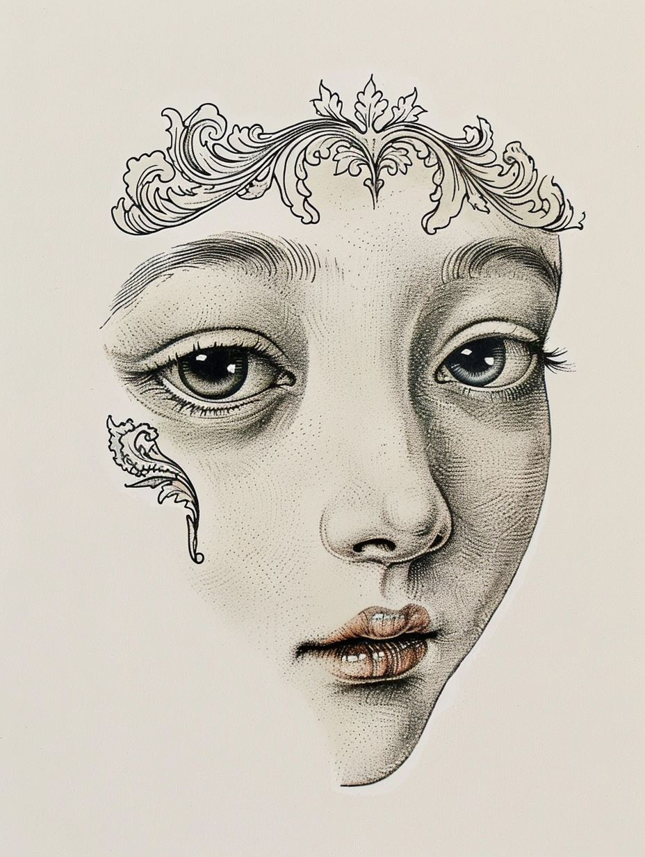 Ethereal Ink Stippled Portrait - Image 3