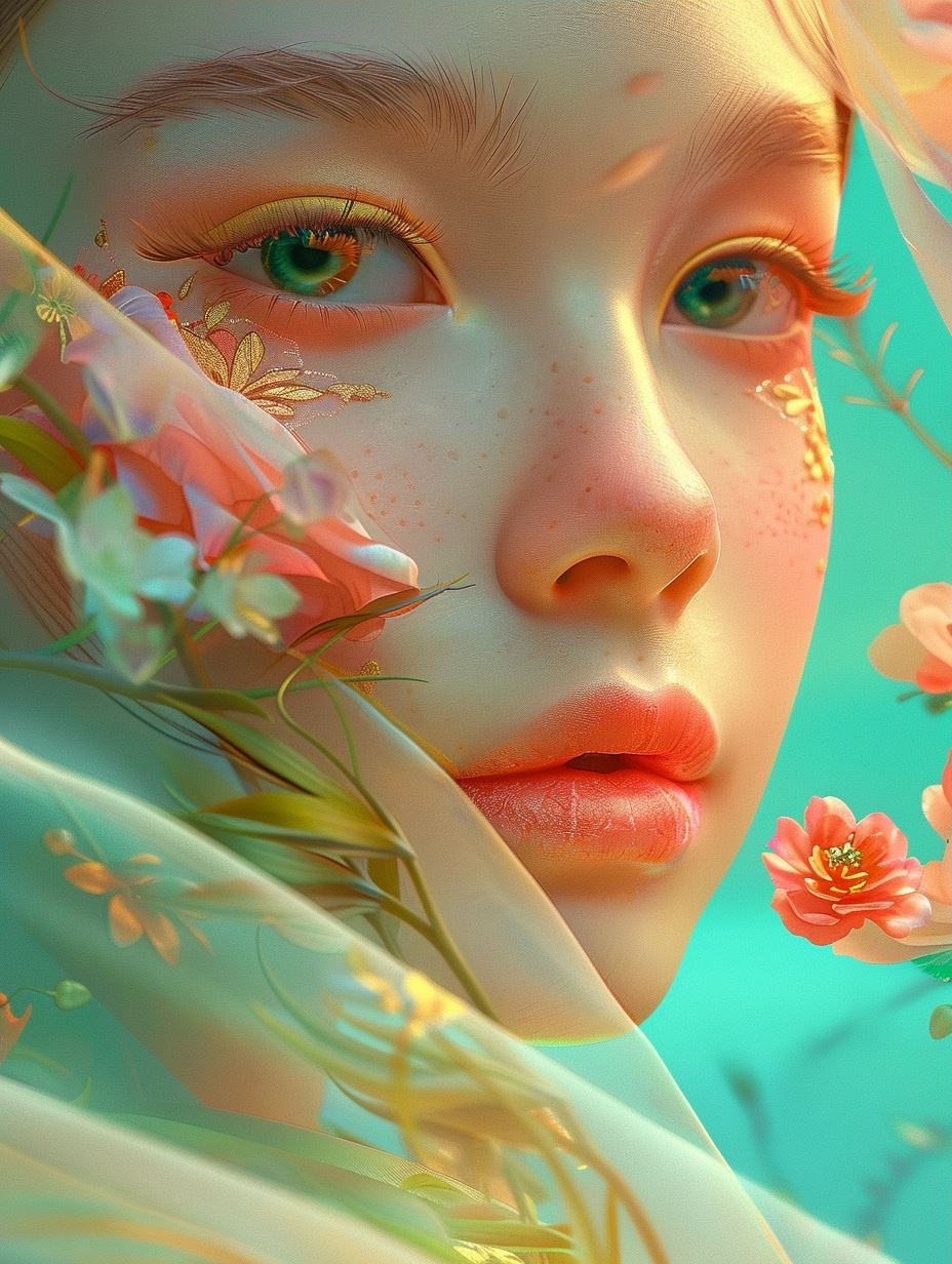 Ethereal Flora Dreamscape Portrait - Image 3